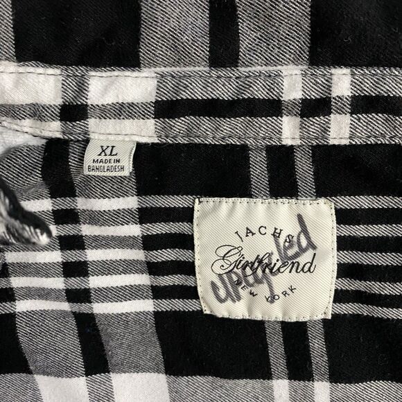 Upcycled Flannel Shirt Womens XL Rolling Stone Grunge Shacket Rock Concert Art - Picture 10 of 16